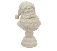 Santa Bust Christmas Ornaments, 15CM Resin Santa Claus Bust Figurine, Classic White Santas Half Body Statue Busts Sculptures, Santas Claus Head Figure Holiday Christmas Decorations Desk Ornaments