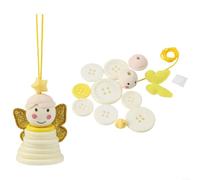 Santa Button Ornament Kit Complete with Yarn and Felt Parts(The Angels) | Angel theme, complete kit parts, festive tree hanging, creative learning tool, holiday bonding project
