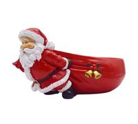 Santa Candy Bowl Holder, Christmas Tabletop Santa Figurine with Treat Dish, Festive Ornament Bowl for Sweets, Nuts & Snacks, Holiday Table Decoration