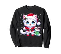 Santa Cat Christmas Kawaii Neko Anime Xmas Costume Lover Sweatshirt
