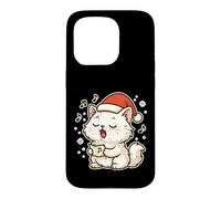 Santa Cat Singing Carols Case for iPhone 15 Pro