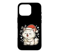Santa Cat Singing Carols Case for iPhone 16 Pro