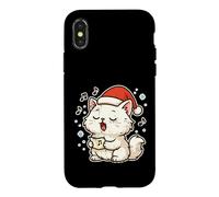 Santa Cat Singing Carols Case for iPhone X/XS