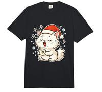 Santa Cat Singing Carols Comfort Colors Adult Heavyweight T-Shirt