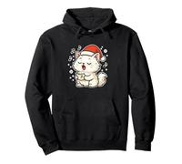 Santa Cat Singing Carols Pullover Hoodie