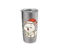 Santa Cat Singing Carols Stainless Steel Insulated Tumbler