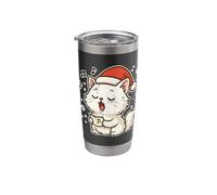 Santa Cat Singing Carols Stainless Steel Insulated Tumbler