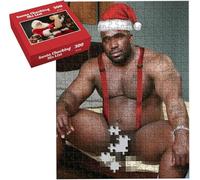 Santa Checking His List Puzzle - 300 Pieces Hilarious Jigsaw with Surprise Image, Adult Humor Jigsaw with Surprise Image, Funny Holiday Gag Gift, Perfect for White Elephant & Holiday Parties (1 Pcs)