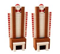 Santa Chimney Advent Calendar 25 Days, Christmas Countdown Decoration, 2026 New Santa Down The Chimney Countdown Advent Calendar, Claus in Fireplace Holiday Decor with Sliding Design (2 PCS)