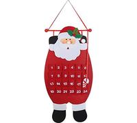 Santa Christmas Advent Calendar 2024, 24 Days Countdown Calendar 3D Felt Hanging Advent Calendar Reusable Countdown to Christmas Calendar for Kids Christmas Decorations Door Wall Hanging Decor