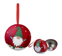Santa Christmas Bauble Metal for Hanging and Opening Christmas Decoration Christmas Tree Bauble Santa Claus (1 x Christmas Bauble Gnome)