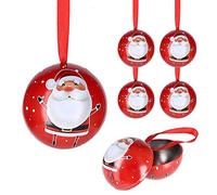 Santa Christmas Baubles Set of 6 Metal for Hanging and Opening Christmas Decorations Christmas Tree Baubles Santa Claus (6 x Santa Claus)