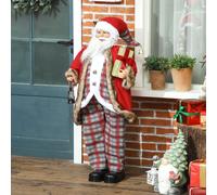 HOMCOM 4ft 6in Animated Santa Claus Figure with Sound - Red, none