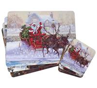 Santa Christmas Dinner Matching Placemats & Coasters - Set of 4