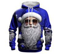 Santa Christmas Jumper Pullover Shirt for Men - Oversized Winter Jacket with Hood - Warm Men's Hoodie - Designer Sweatshirt - Trench Coat