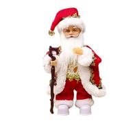 Santa Christmas Stuffed Toy Doll with English Singing Songs Festive Musical Childrens for (Red, 29X17X13cm)