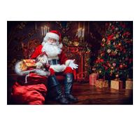 Santa & Christmas Tree 1000 Piece Jigsaw Puzzle - Festive Scene for Adults & Kids Age 14+ Large 69cm x 51cm Limited Edition Christmas Puzzles
