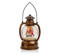 Santa Christmas Water Spinner Lantern With Warm White LED Light