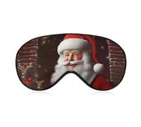 Santa Christmas Zoom Sleep Mask Comfort Travel Eye Masks with Adjustable Elastic Strap Soft Funny Block Light Sleep Eye Cover for Side Sleeper for Nap Men Women Gift