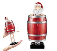 Santa Cigarette Dispenser, Funny Cigarette Case Holder, Santa Claus in The Wooden Barrel Figurine Statue Cigarette Holder Case for Christmas Party Home Decor, Prank Gift for Man (A)