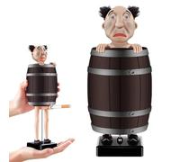 Santa Cigarette Dispenser, Funny Cigarette Case Holder, Santa Claus in The Wooden Barrel Figurine Statue Cigarette Holder Case for Christmas Party Home Decor, Prank Gift for Man (B)