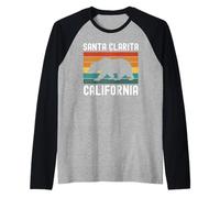 Santa Clarita California Bear Retro 661 Santa Clara River Raglan Baseball Tee
