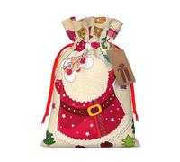 Santa Claus 1 Gift Bag with Handles and tag, Perfect for Christmas, Birthday, Wedding or Daily Gift - (M)