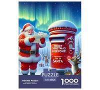 Santa Claus 1000 Piece Christmas Jigsaw Puzzles Handwork Challenging for Challenging Family Activity Games Colorful for Home Decor Gifts 38x26cm/1000pcs