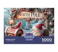 Santa Claus 1000 Piece Jigsaw Puzzle for Adults - Recycled Paper Santa North Pole Mailbox Fun Present & Activity for Home Great Gift Idea52x38cm/1000pcs