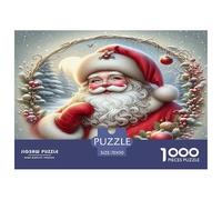 Santa Claus 1000 Piece Jigsaw Puzzles Fun Challenging Modern Festive Santa & Christmas Magic Classic Educational Games Beautiful Decoration Suitable for Children & People Aged 14+ 70x50cm/1000pcs