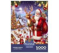 Santa Claus 1000 Piece Jigsaw Puzzles Fun Challenging Modern Festive Santa & Christmas Magic Classic Educational Games for The Whole Gifts Suitable for Children & People Aged 14+ 70x50cm/1000pcs