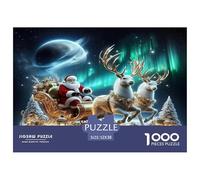 Santa Claus 1000 Piece Jigsaw Puzzles Fun Challenging Modern Festive Santa & Christmas Magic Educational Game Perfect for Relaxation For Children And Adults Aged 14 And Over 52x38cm/1000pcs