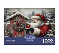 Santa Claus 1000 Piece Jigsaw Puzzles Fun Challenging Modern Festive Santa & Christmas Magic for Family Activity Game for The Whole Gifts Suitable for Children & People Aged 14+ 52x38cm/1000pcs