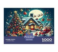 Santa Claus 1000 Piece Jigsaw Puzzles Fun Challenging Modern Festive Santa & Christmas Magic for Family Activity Game Perfect for Relaxation For Children And Adults Aged 14 And Over 70x50cm/1000pcs