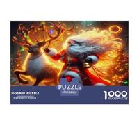 Santa Claus 1000 Piece Jigsaw Puzzles Fun Challenging Modern Festive Santa & Christmas Magic Puzzles Game Beautiful Decoration For Children And Adults Aged 14 And Over 38x26cm/1000pcs