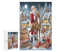 Santa Claus 1000 Piece Jigsaw Puzzles Suitable All Ages Christmas Holiday Jigsaws Parent-Child Team Building Vibrant Challenge Ideal Festival Gift Home Decor 1000 PCS