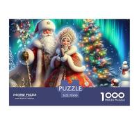 Santa Claus 1000 Piece Puzzles for Adults Kids -Santa & Mrs Claus Aurora Educational Game Decompression Fun And Challenging Family Game70x50cm/1000pcs