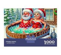 Santa Claus 1000 Pieces Jigsaw Puzzle Santa Claus Puzzle Educational Games Stress Relief Pendant Traveling Gift Cooperation 38x26cm/1000pcs