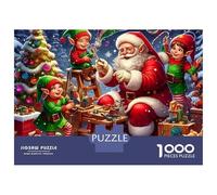 Santa Claus 1000 Pieces Jigsaw Puzzle Santa Claus Puzzle Educational Games Stress Relief Wall Decoration Traveling Gift Cooperation 70x50cm/1000pcs