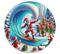 Santa Claus 1000 Pieces Jigsaws Stress Reliever Difficult Challenge for Adults & Kids Unique Challenge Game Jigsaw Puzzles Home Decor Gifts (67.5x67.5cm)
