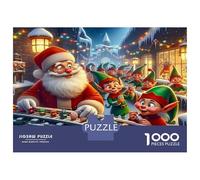 Santa Claus 1000pc Jigsaw with Perfect Snap Fit Colourful Jigsaws Christmas Elf Party for An After-school Puzzle Activity for Children And Parents 38x26cm/1000pcs