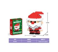 (Santa Claus 174PCS [Color Box]) Compatible With Lego Cross-border Christmas Gifts Christmas Tree Rotating Music Box Blind Box Assembly Building Blocks Children's Toys