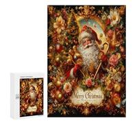 Santa Claus 300 Piece Jigsaw Puzzles Adults Kids Christmas Holiday Jigsaws Cozy Night In Activity Colourful Challenge Great Gift Puzzle Lovers Stress Reliever 300 PCS