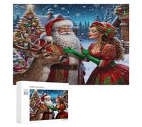 Santa Claus 300Pc Jigsaw Puzzles Suitable Adults Children Christmas Holiday Jigsaws Festive Gathering Family Bonding Whimsical Design Great Gift Loved Ones 300 PCS