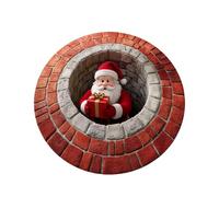 Santa Claus 3D Rug for Festive Atmosphere Ideal as a Doormat in the Living Room, Bathroom or Kitchen Area, Perfect for Front Door, Christmas Time (Red1, 80 cm)