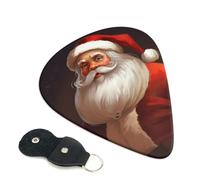 Santa Claus 6 Pack Guitar Picks With Holder, Personalized Guitar Plectrums Non-Slip Portable Ukulele Bass Picks 0.46mm For Acoustic Guitar Lovers Gifts