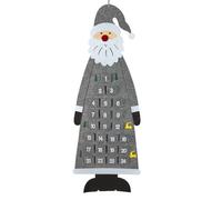 Santa Claus Advent Calendar Reusable Christmas Countdown Calendar (Grey)