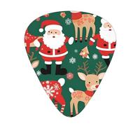 Santa Claus and Christmas deer guitar pick set, 3 different thicknesses, 12 pieces for a variety of instruments