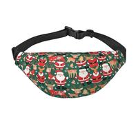 Santa Claus and Christmas deer Large Fashion Crossbody Waist Bag, Travel Casual Boys Waist Bag, Suitable for Sports, Running, Cycling, Traveling, Fishing