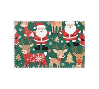 Santa Claus and Christmas Deer Placemats for Table Decoration with Fashionable Patterns Suitable for Home Hotel and Banquet Use